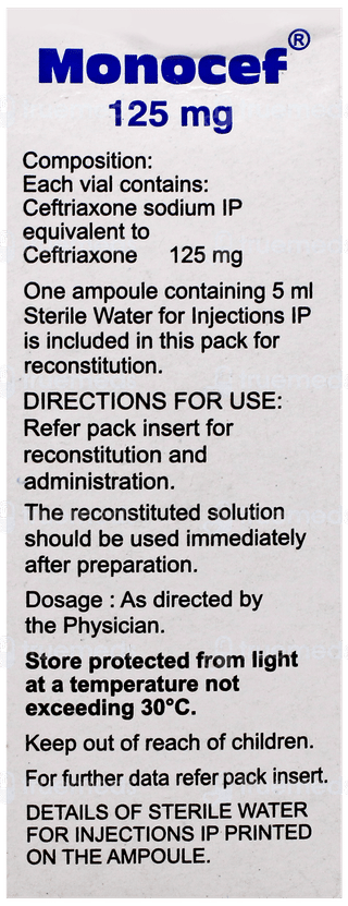 Monocef 125Mg Injection 1